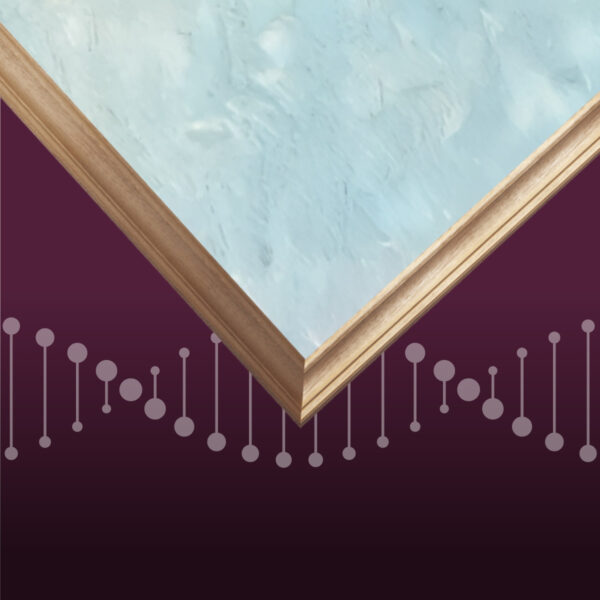 Image of a picture frame and a stylized DNA helix