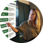 Photo of young woman giving a presentation