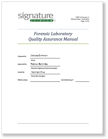 Thumbnail of Forensic Laboratory Quality Assurance Manual